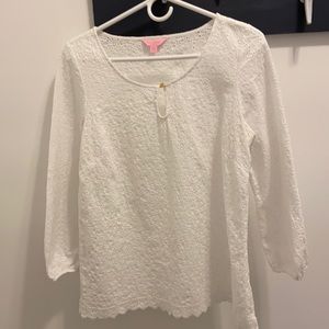 Genuine Lilly Pulitzer Eyelet Popover Top